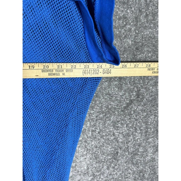 Weekends By Chicos Mesh Pullover Hoodie Swim Coverup Womens Sz 2 US Sz 12 Blue - Picture 7 of 7